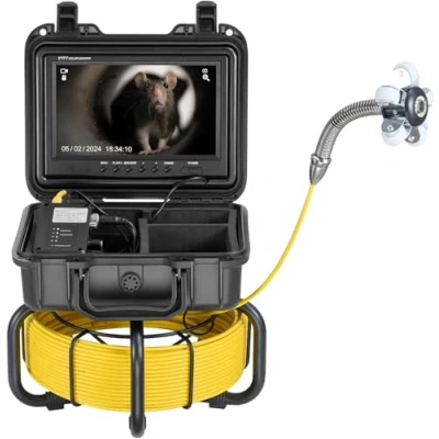 Image de VEVOR Caméra Inspection Canalisation Égout Auto nivelant 50m Écran 9&quot; Zoom 36X