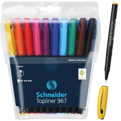 Image de SCHNEIDER Fineliner TOPLINER 967, étui de 10, assortis