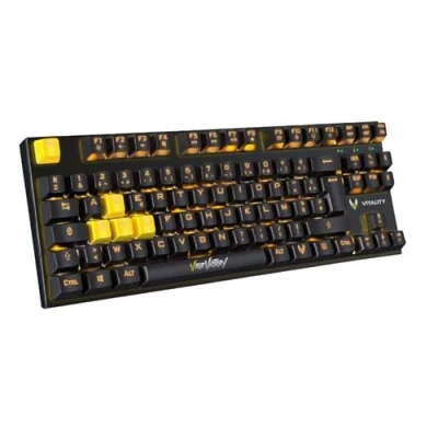 Image de Clavier gaming mécanique filaire Azerty Vitality Red TKL Noir et jaune