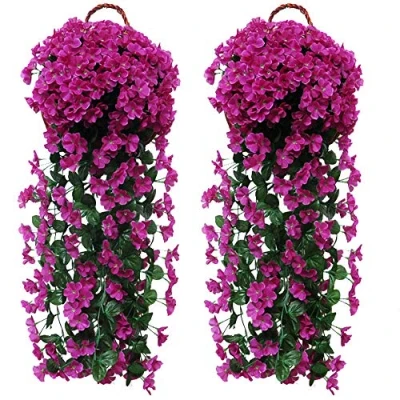 Afbeelding van Fycooler Kunstmatige Blauweregen Wijnstok Hangende Slinger Zijdebloemen 2 Stuks Kunstbloem 90cm Nep Bloem voor Wanddecoratie, Huis Bruiloft,Tuin,Feestdecoratie