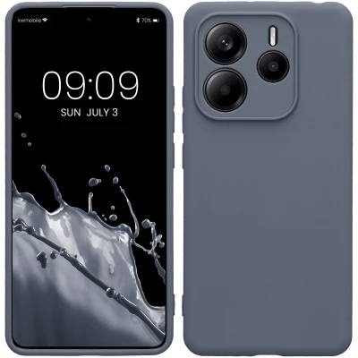 Afbeelding van kwmobile telefoonhoesje geschikt voor Xiaomi Redmi Note 14 5G Hoesje smartphone Precisie camera uitsnede In blauwgrijs