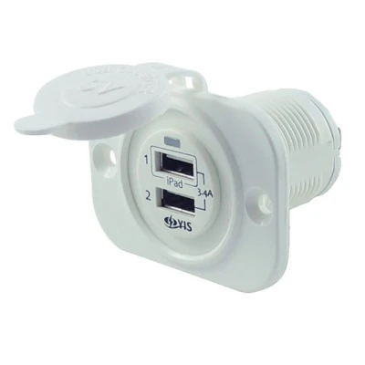 Afbeelding van Over Usb Stopcontact Dubbel 3.4a Wit Met Flush Frame