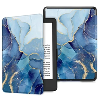 Afbeelding van FINTIE Hoes voor 6 inch nieuwe Kindle (11e generatie, alleen model 2022), dunne en lichte beschermhoes, magnetische sluiting Auto Wake/Standby, (ZZ Marble Ocean)