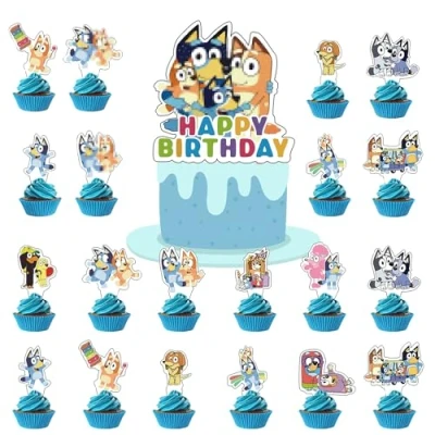 Afbeelding van Verjaardagstaartdecoraties, cupcake toppers, taartversiering, Happy Birthday taartdecoraties (F)