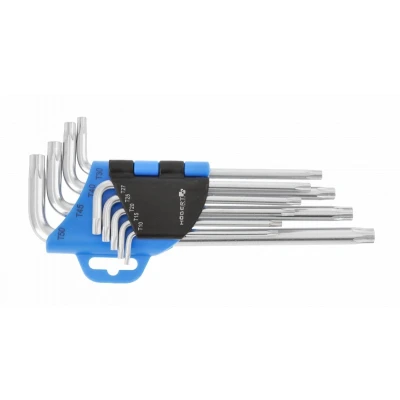 Afbeelding van Hogert Technik HT1W809 Haakse schroevendraaierset TT10, TT20, TT25, TT27, TT30, TT40, TT45, TT50, TT15 Chroom vanadium staal 9