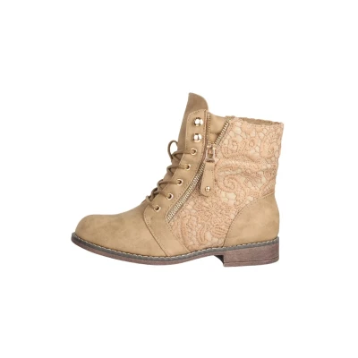 Afbeelding van Elara Herbst Veterboots, Dames, Maat: 39, Khaki Kunststof