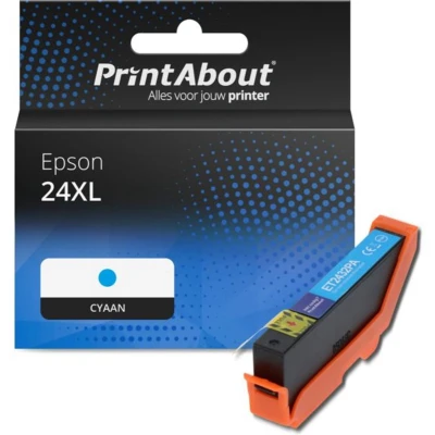 Afbeelding van Huismerk Epson 24XL (C13T24324012) Inktcartridge Cyaan Hoge capaciteit