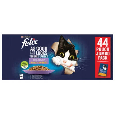 Afbeelding van Felix Pouch Elke Dag Feest In Gelei Mix Box Tonijn / Zalm Rund Kip 44X85 GR