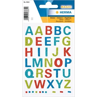 Afbeelding van Etiket herma 3664 letters, glitter