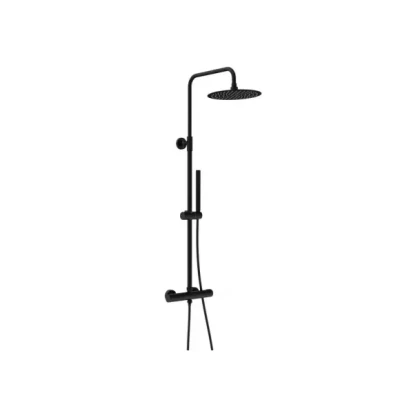 Afbeelding van Schütte AQUADUCT Hoofddouche Set Thermostatische mengkraan Mat zwart 60074