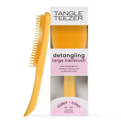 Afbeelding van Tangle Teezer brosse démêlante Ultimate, à cheveux secs et humides, réduit l&#039;effet crêpe les cassés, pour bouclés, 3 C 4 C, épais, jaune jonquille