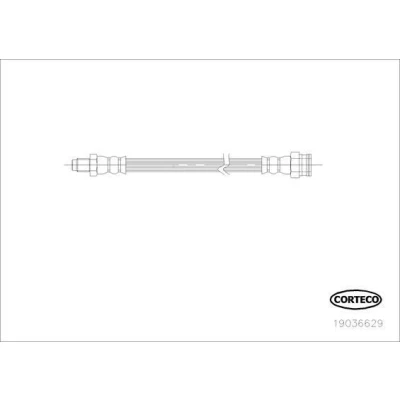 Afbeelding van CORTECO 19036629 Remslang Achteras, Buiten 203mm FIAT: Panda III Hatchback