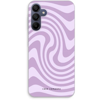 Afbeelding van Case Company® hoesje geschikt voor Samsung Galaxy A15 Swirl Paars Soft Cover Telefoonhoesje Bescherming aan alle Kanten en Schermrand