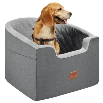Afbeelding van VEVOR 56x50,8x41cm Hondenautostoel, voor /Achterzitplaats, Maximaal Huisdiergewicht 25kg, Reisbescherming Van Huisdieren, Donkergrijs Met Grijs