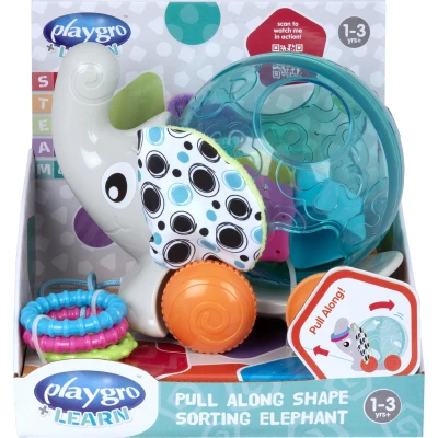 Afbeelding van Playgro Pull Along Shape Sorting Elephant