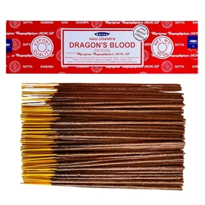 Afbeelding van LAMARE Satya Dragon&#039;S Blood Wierookstokjes 1 pak van 100 g (80 90 stokjes) aromatherapie meditatie yoga EcoFriendly verpakking