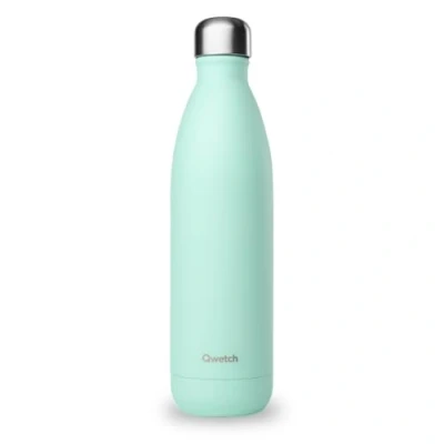 Afbeelding van Qwetch Thermosfles pastelgroen 1 liter Drinkfles voor onderweg van roestvrij staal 24 uur koud en 12 warm Waterdicht, BPA vrij herbruikbaar sport, reizen, kantoor,
