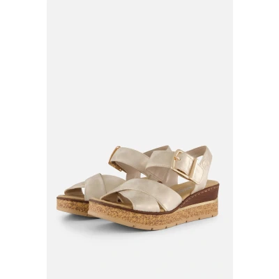 Afbeelding van Rieker Sandalen beige Textiel Dames Maat 42