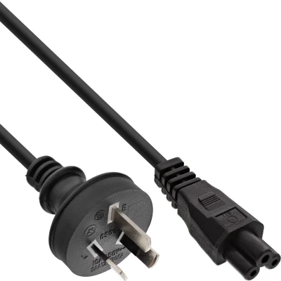 Afbeelding van Australië stroomkabel met C5 plug zwart 1,8 meter