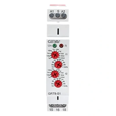 Afbeelding van GEYA Asymmetrische cyclustijdrelais 1SPDT 16A AC230V Din rail cyclus herhaling timer relais (GRT8 S1, AC230V)