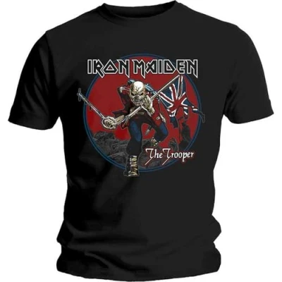 Afbeelding van Iron Maiden Trooper Red Sky Heren T shirt XL Zwart