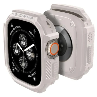 Afbeelding van Spigen Rugged Armor Apple Watch Ultra / 2 Hoesje Beige