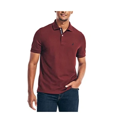Afbeelding van Nautica Klassiek fit poloshirt voor heren, Royal Bordeaux