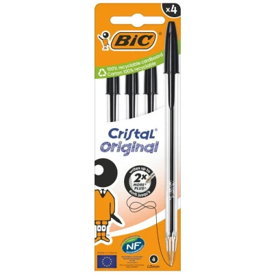 Afbeelding van BIC 516335, Stick balpen, Zwart, 4 stuk(s), Medium