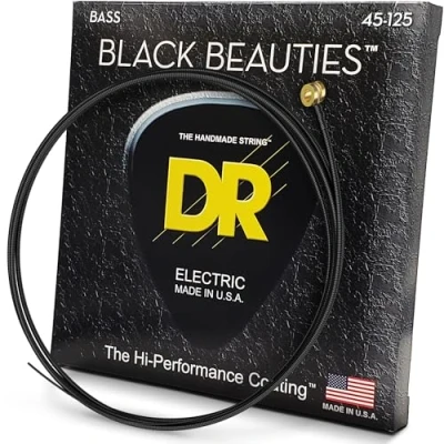 Afbeelding van DR 5er bas 45 125 Extra Life zwart Beauties BKB5 Snarenset voor 5 string basgitaar