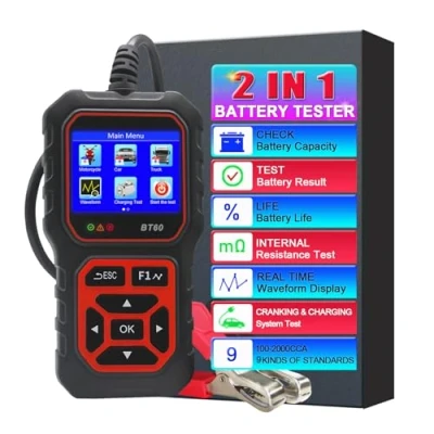 Afbeelding van Professionele auto accutester 12 V 24 met 2,4 inch HD kleurendisplay 100 3000 CCA accu laadtester tool motorfiets SUV nauwkeurige digitale analysator tester