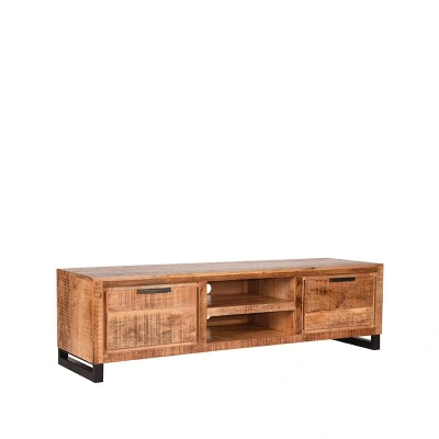 Afbeelding van LABEL51 Tv meubel Glasgow Ruw Mangohout 160 cm