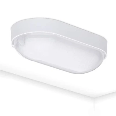Afbeelding van Oktaplex Led kelderlamp, BASE, 9 W, 800 lm, IP65, neutraal wit, 4000 K, ovale lamp, wandlamp, plafondlamp, wit