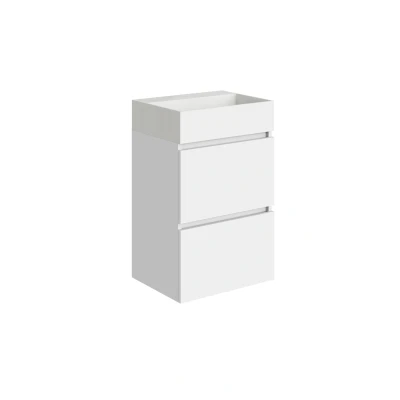 Afbeelding van Xellanz Mini onderkast met 2 laden 45 cm glans wit en wastafel keramiek