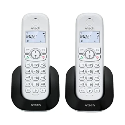 Afbeelding van VTech CS1501 Draadloze DECT telefoon met twee handsets oproepblokkering, nummerherkenning/wachtgesprek, handsfree, display en toetsenbord achtergrondverlichting