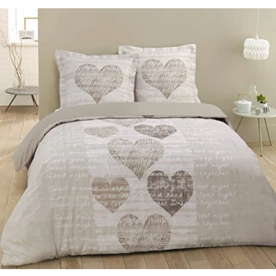 Image de VISION Parure de couette Alice 100% coton 200 x cm Beige