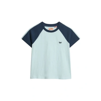 Afbeelding van Superdry Essential LOGO Retro Tshirt print, Dames, Maat: 36, Winter sky blue richest navy