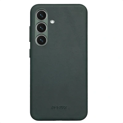 Afbeelding van Accezz Hoesje geschikt voor Samsung Galaxy S24 / S25 Vintage Leather MagSafe Backcover Smokey Green