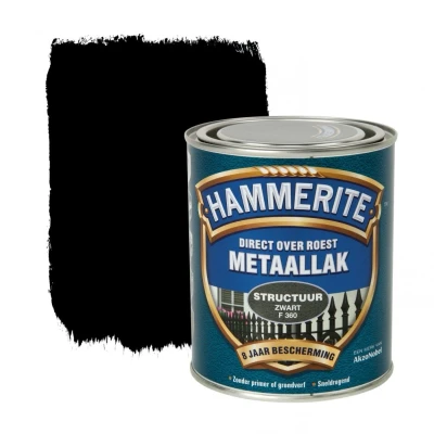 Afbeelding van Hammerite Metaallak Structuur Zwart