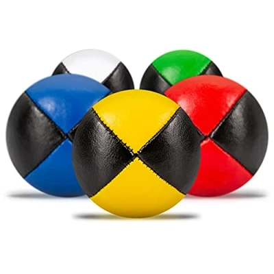 Afbeelding van Diabolo Freizeitsport 5 stuks 62 mm jongleerballen gevuld met duurzaam vogelgierst van waterdicht kunstleer voor kinderen en beginners
