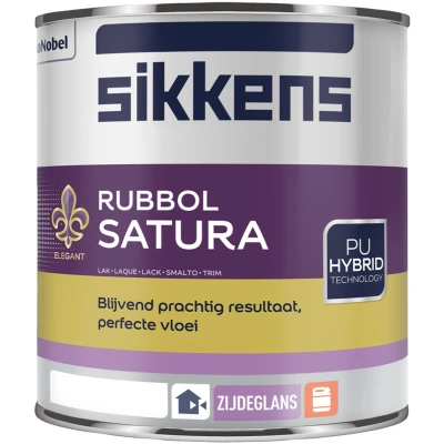 Afbeelding van Sikkens Rubbol Satura 1 liter Zijdeglansverf voor hout buiten (terpentinebasis)