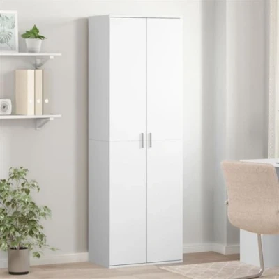 Afbeelding van vidaXL Hoge kast 60x35x180 cm bewerkt hout wit