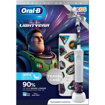 Afbeelding van Oral B Vitality D100.413 Kids Lightyear D100.413.2K Elektrische kindertandenborstel Roterend / oscillerend Wit, Violet
