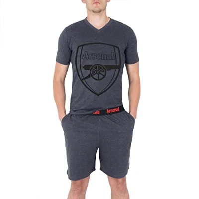 Afbeelding van Arsenal FC Herenslaappak, kort, officieel voetbalcadeau, grijs.