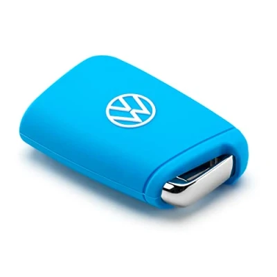 Afbeelding van Volkswagen 000087012AN3H1 Sleutelhoes van siliconen, lichtblauw met VW logo