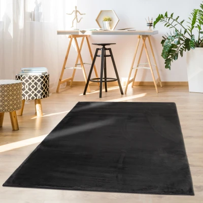 Afbeelding van Paradise Fluffy Vacht Vloerkleed Hoogpolig Antraciet Effen Tapijt 120x170 cm