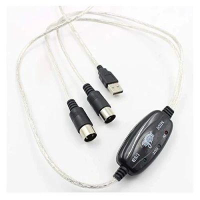 Afbeelding van VOANZO USB naar MIDI kabelconverter 2 in 1 PC synthesizer Muziekstudio Toetsenbord Interface Draad Plug Controller Adapter 16 kanaals Kabel Ondersteunt Windows en Mac Laptop