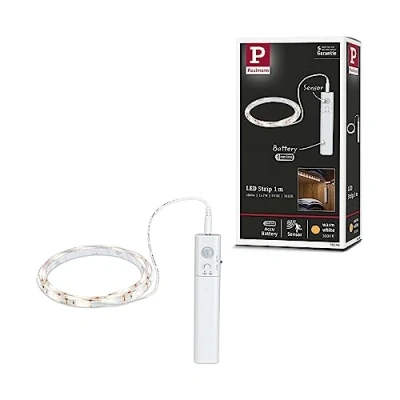 Image de Paulmann 78899 Ruban LED à piles avec détecteur de mouvement en plastique Blanc 1 m 2 W 156 lm 3000 K