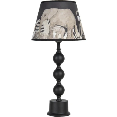 Afbeelding van Clayre &amp; Eef Tafellamp Ø 27x57 cm Zwart Grijs Keramiek Rond