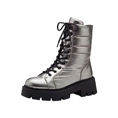 Afbeelding van Tamaris Veterboots, Dames, Maat: 41, Pewter Textiel