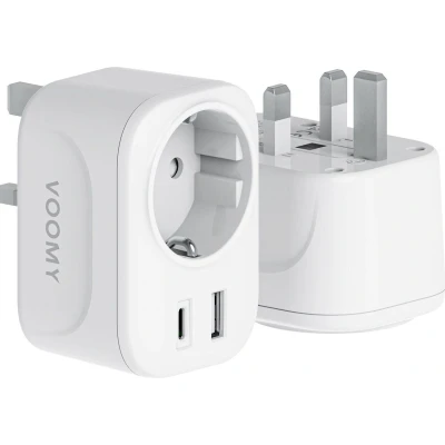 Afbeelding van Voomy Engeland/VK reisstekker Wereld Type G stekker USB C &amp; A
